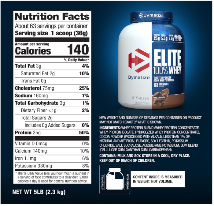 dymatize elite why protein power nutrition facts